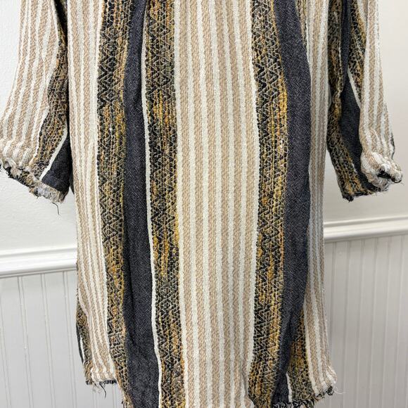 Soft Surroundings Size M Tunic Pullover Hoodie Striped Earthy Granola Beach Boho - Picture 15 of 16